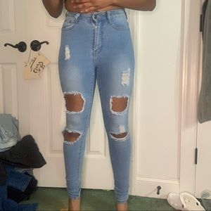Fashion Nova light blue jeans